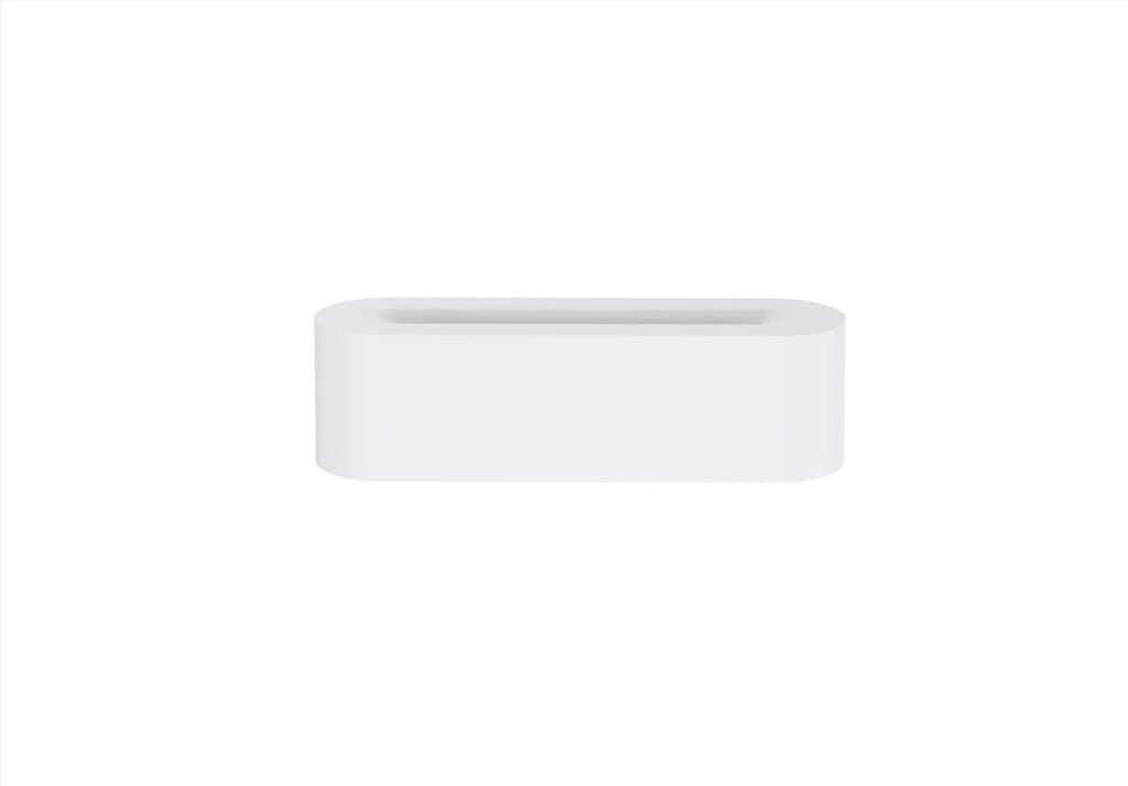 White square plastic flame aroma diffuser humidifier with LED lights and water vapour mist.