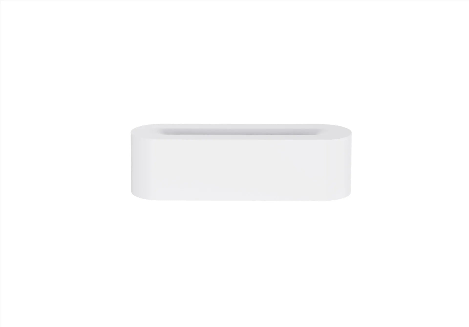 White square plastic flame aroma diffuser humidifier with LED lights and water vapour mist.