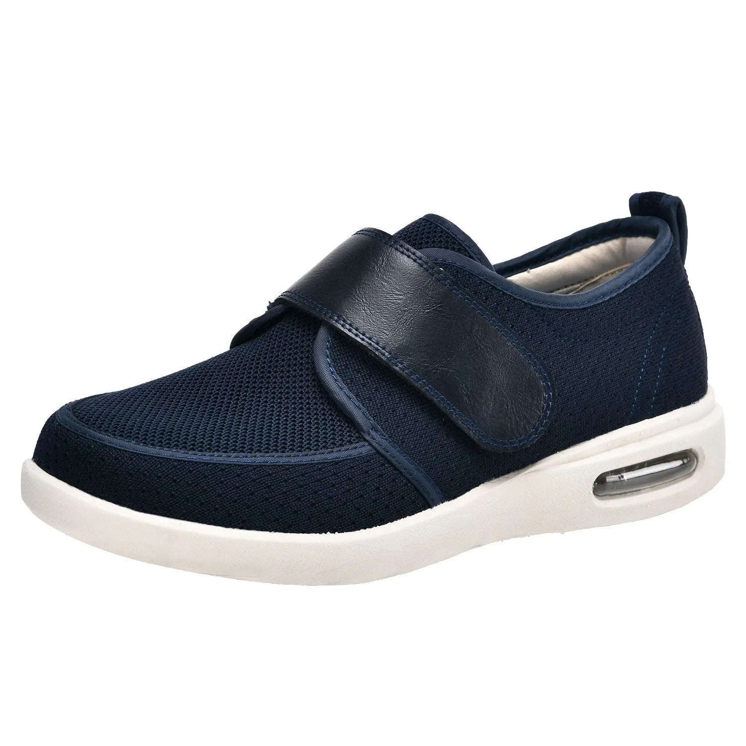 Men's Velcro casual shoes black mesh upper low heel round toe autumn winter footwear