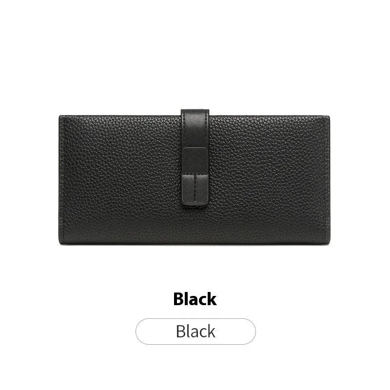 Large black PU leather handbag for women with polyester lining, shown from the front