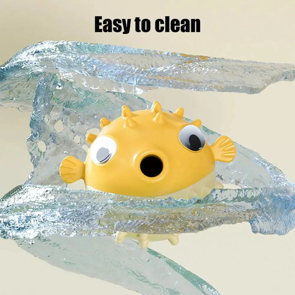 Yellow fish-shaped durable vinyl dog chew toy with textured surface for aggressive chewers.