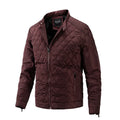 Men's lightweight zip-up stand collar jacket in army green, made from 100% polyester with a non-iron finish.
