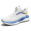 Men's high-top mesh running sneaker in solid colour with buckle closure and composite sole.