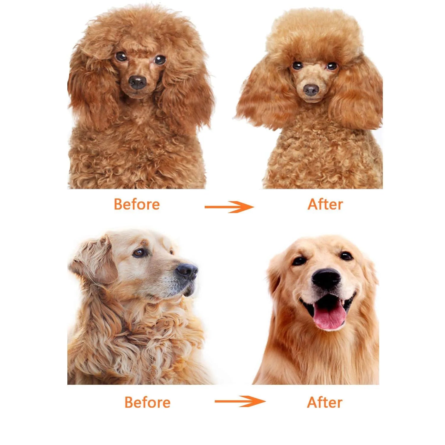Red pet grooming comb with stainless steel short and long teeth for dematting tangles on dogs and cats
