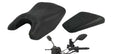 Black nylon mesh seat cover for Italika 280z motorcycle, showing breathable texture and custom fit