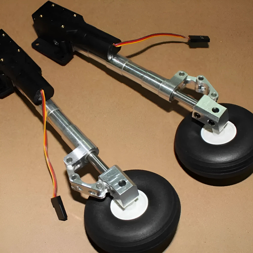 RC drone retractable landing gear with shock-absorbing alloy construction and adjustable height settings