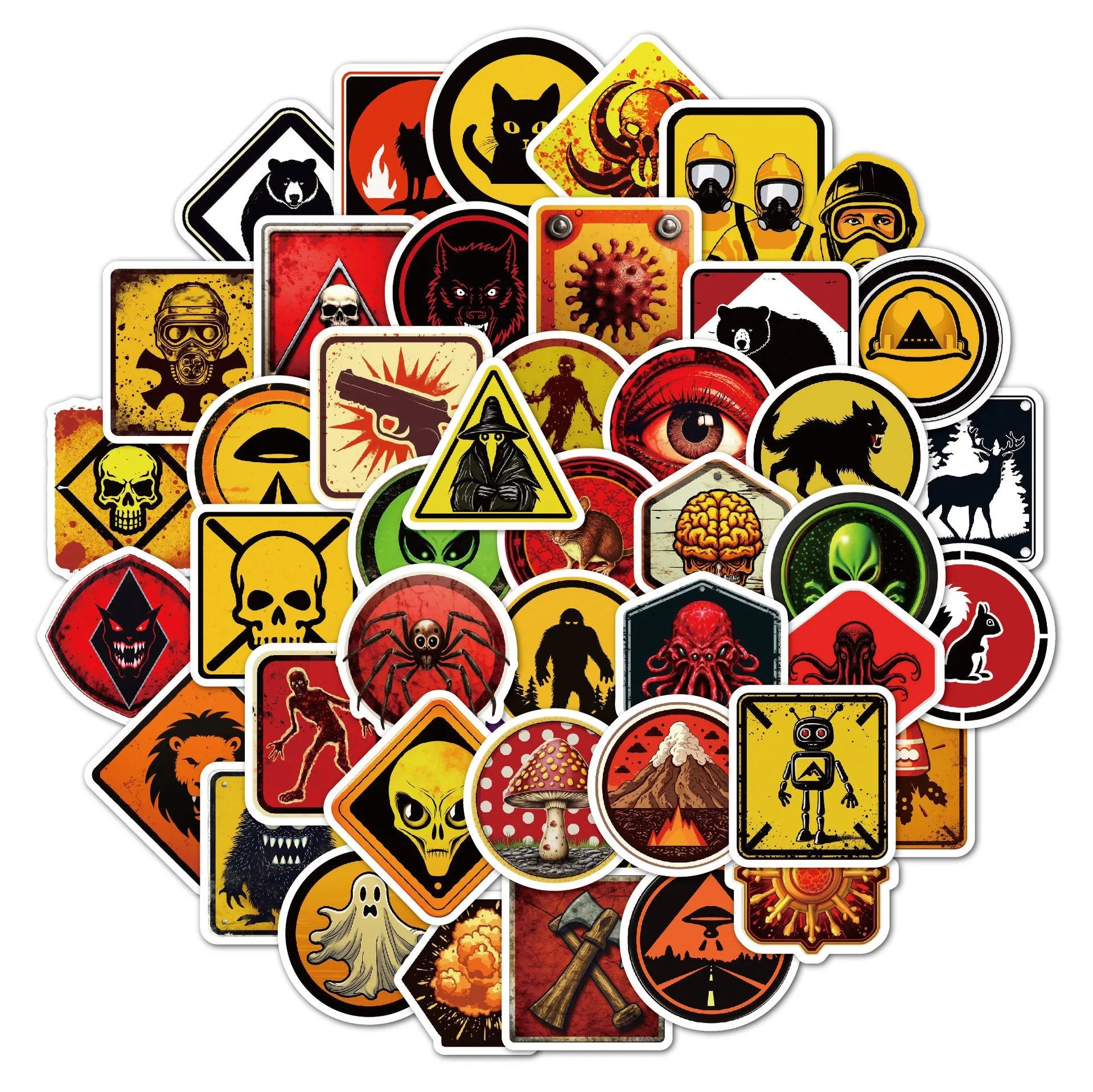 Waterproof motorcycle helmet warning stickers with safety slogans measuring 6-8cm