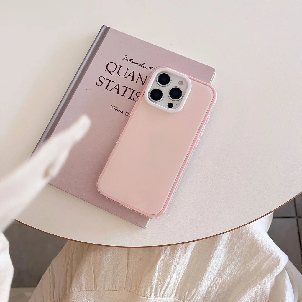 Simple solid colour jelly silicone all-inclusive phone case for iPhone models on a white background.