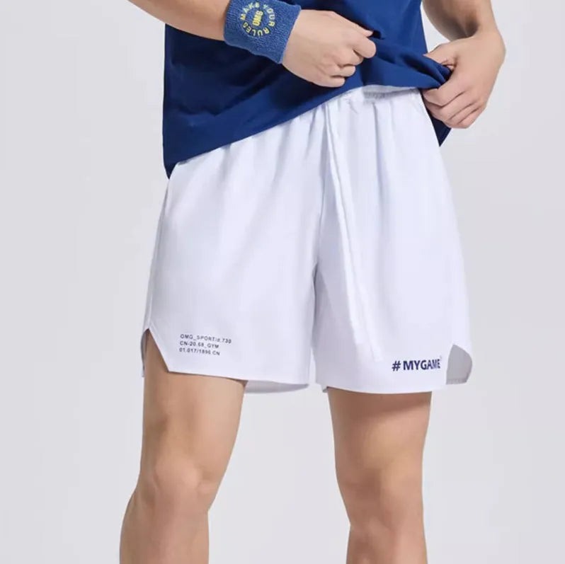 Men's fitness training shorts in four colours with moisture-wicking polyester fabric