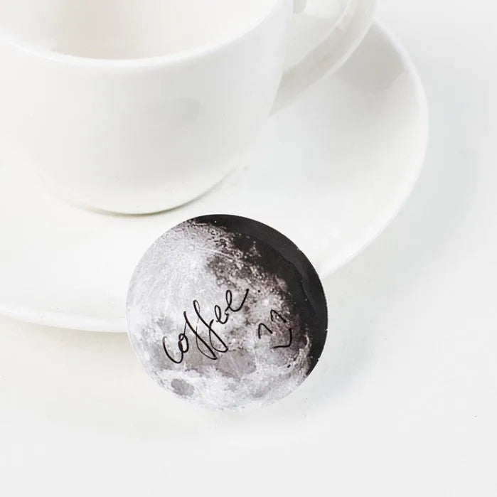 Black moon phases calendar planet hand account stickers set of 45 pieces in box