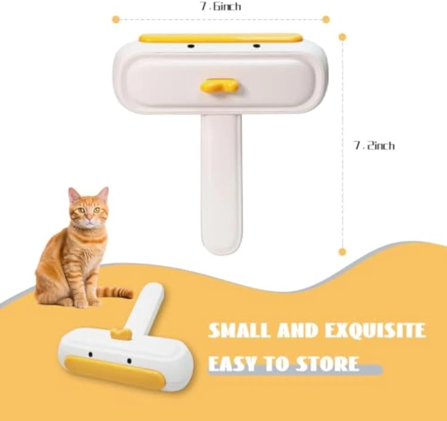 Yellow duck design reusable pet hair remover roller with plastic body and bristles.