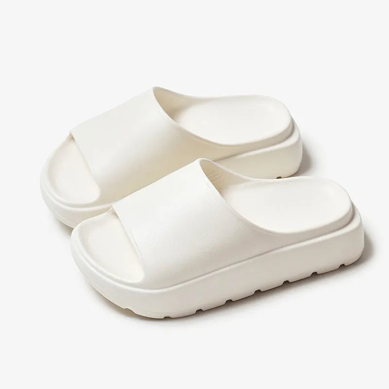 Women's fish mouth slippers with thick 5.5cm EVA soles in beige, black, khaki or rose red colours
