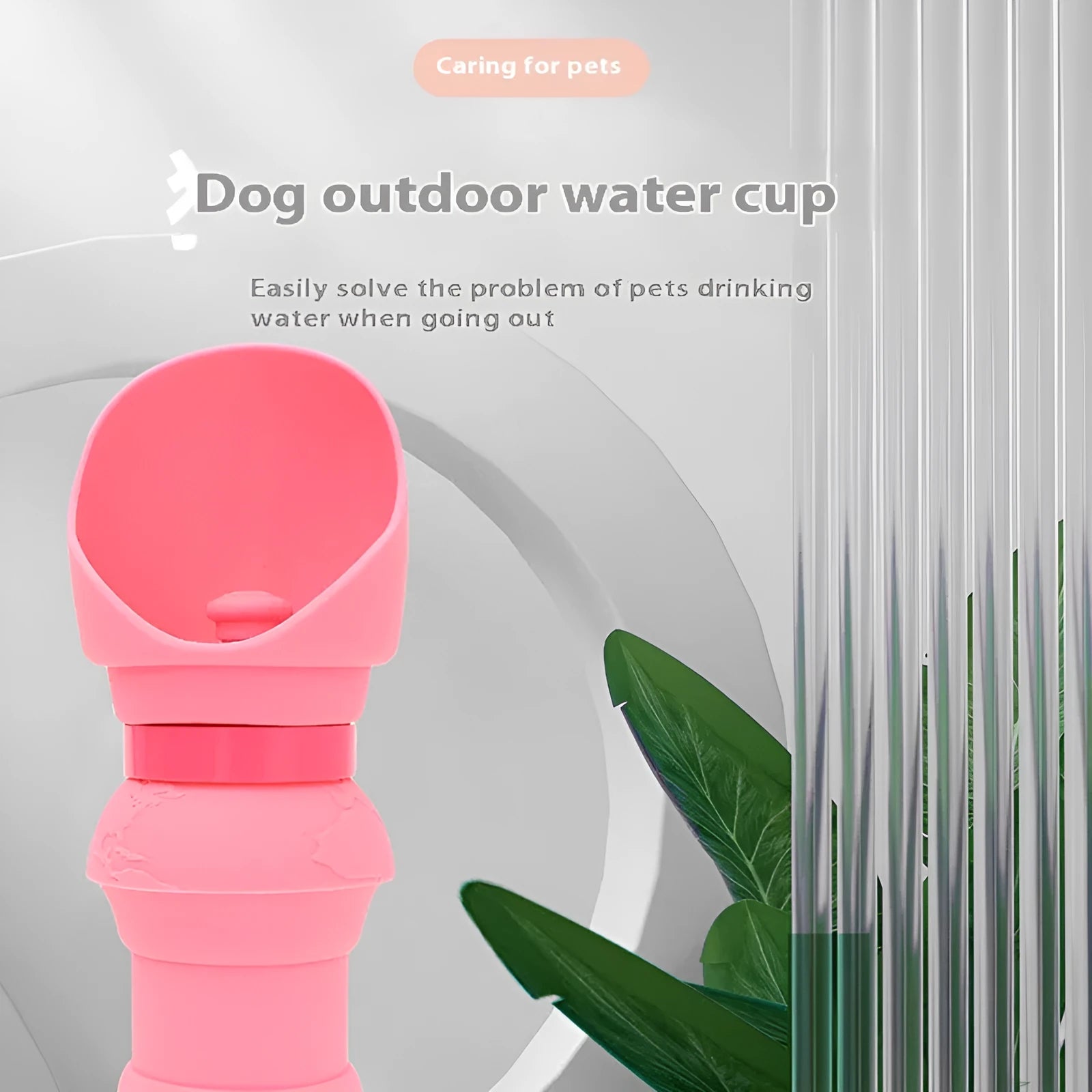 Silicone pet folding cup shown in assorted colours including black, pink, and blue, collapsed flat and expanded for use.