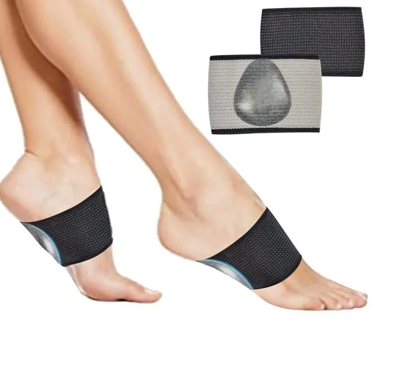 Elastic foot bandage with heart-shaped arch support pad in PU material