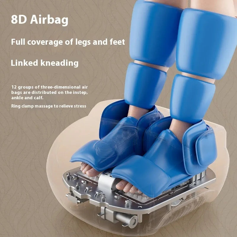 Home massage intelligent fully automatic foot massage machine in Prince silver with wireless remote control, compact 47.5x27x43cm size