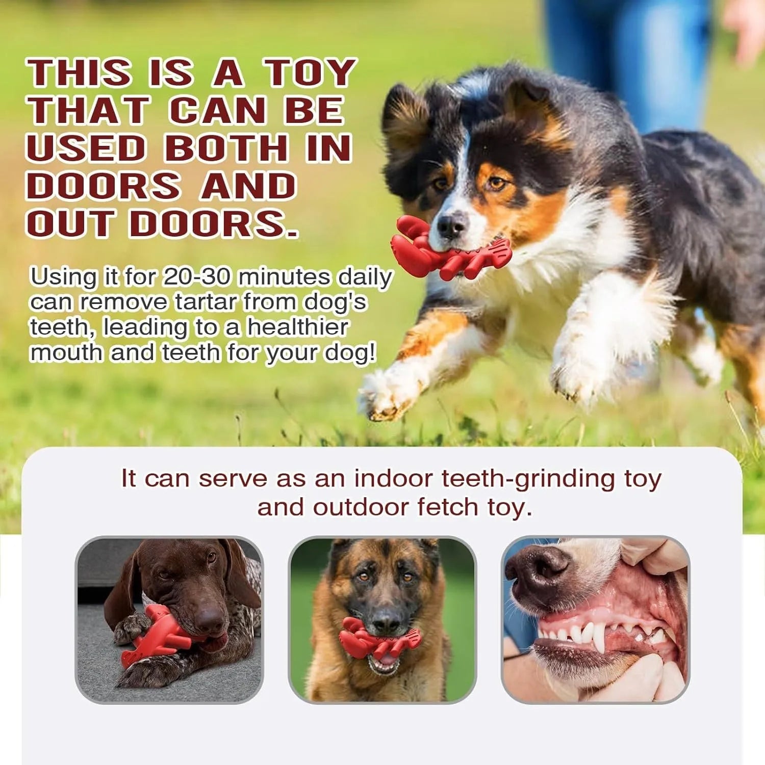 Large red durable nylon chew toy for aggressive chewing big dogs