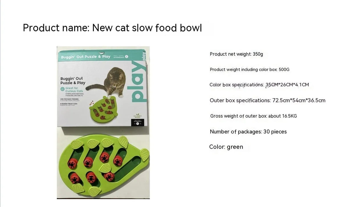 Green Christmas slow feeding pet bowl with Wizard of Oz design for cats and dogs
