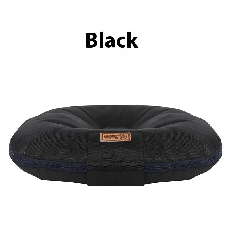 Removable washable Oxford cloth dog mattress in S size, showing black colour option.