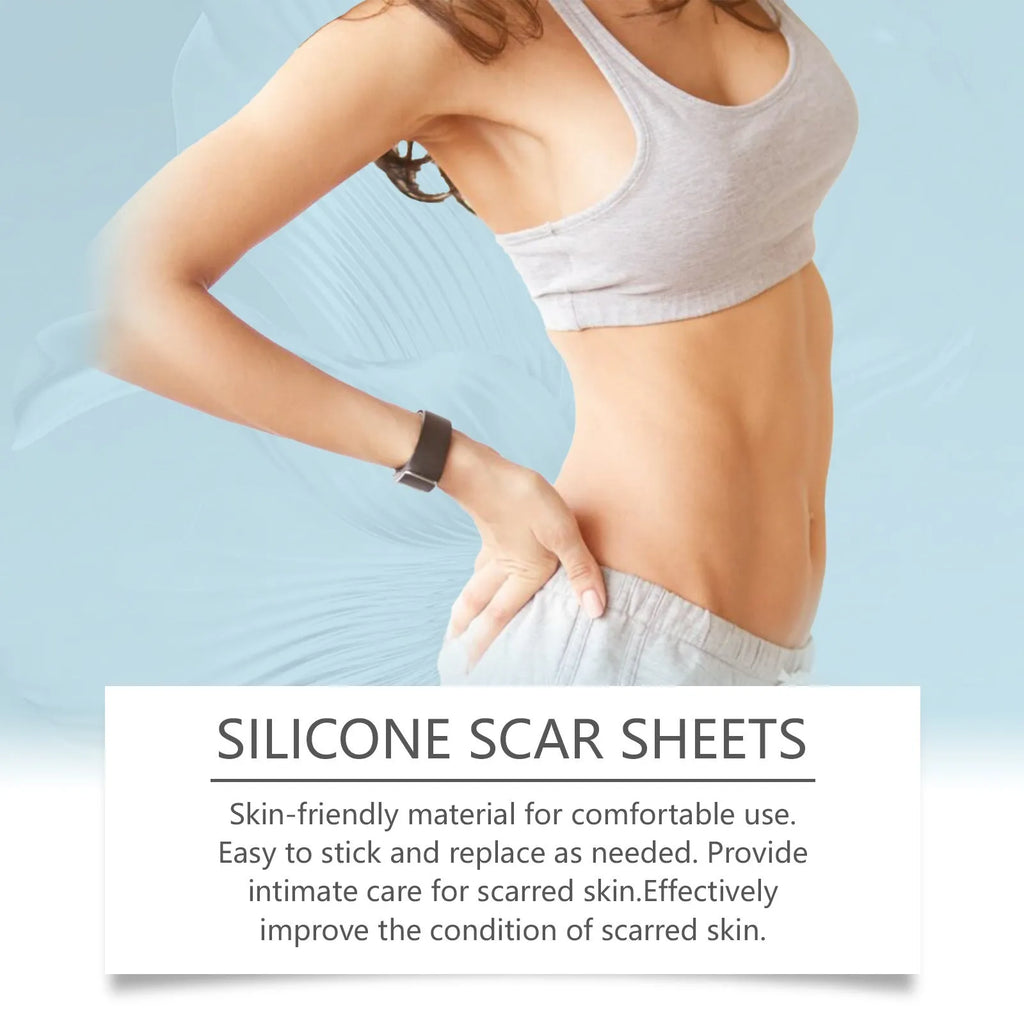 Roll of mint leaf silicone scar paster gel sheets for scar management on healed skin