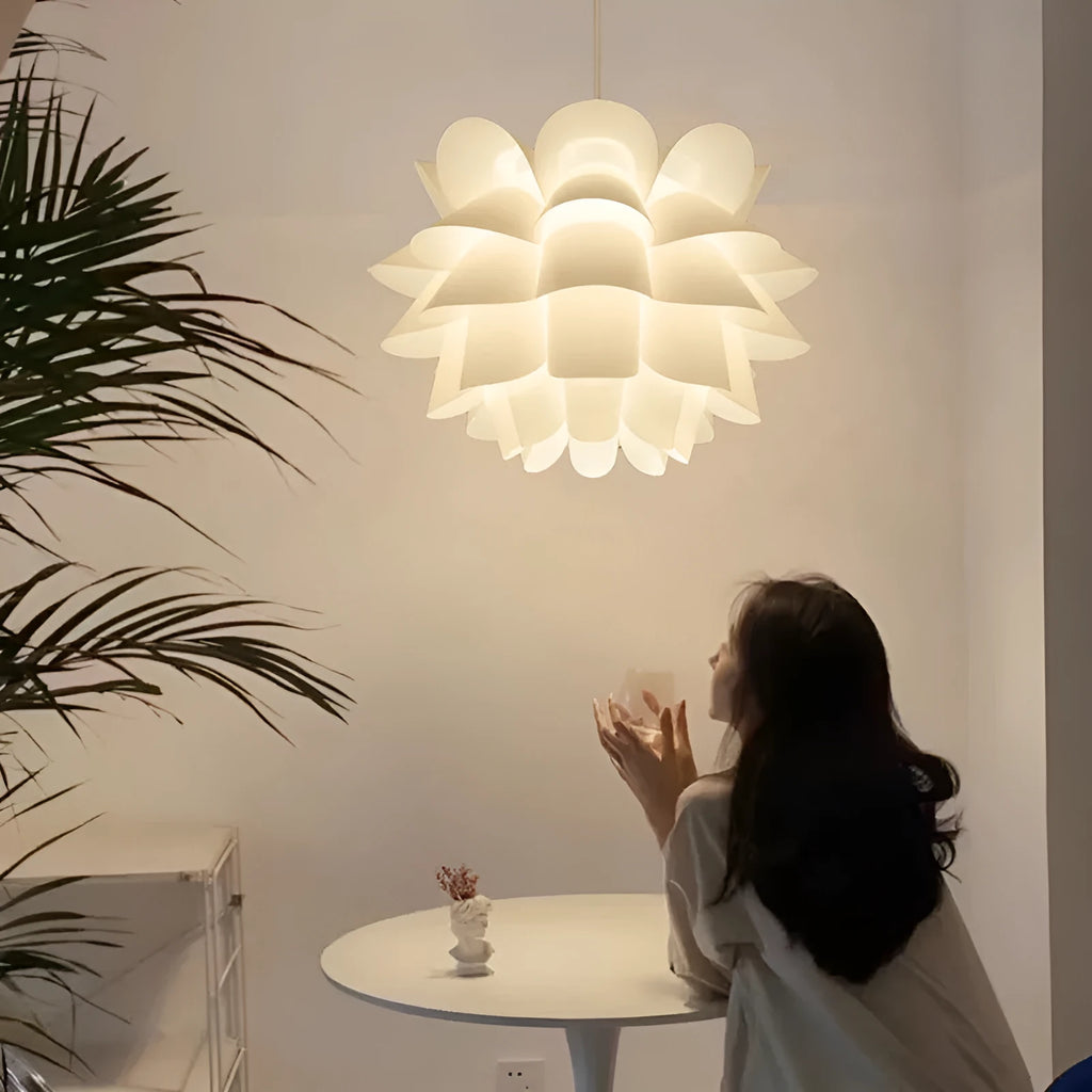 White round decorative pendant light 38x25cm for home ceiling