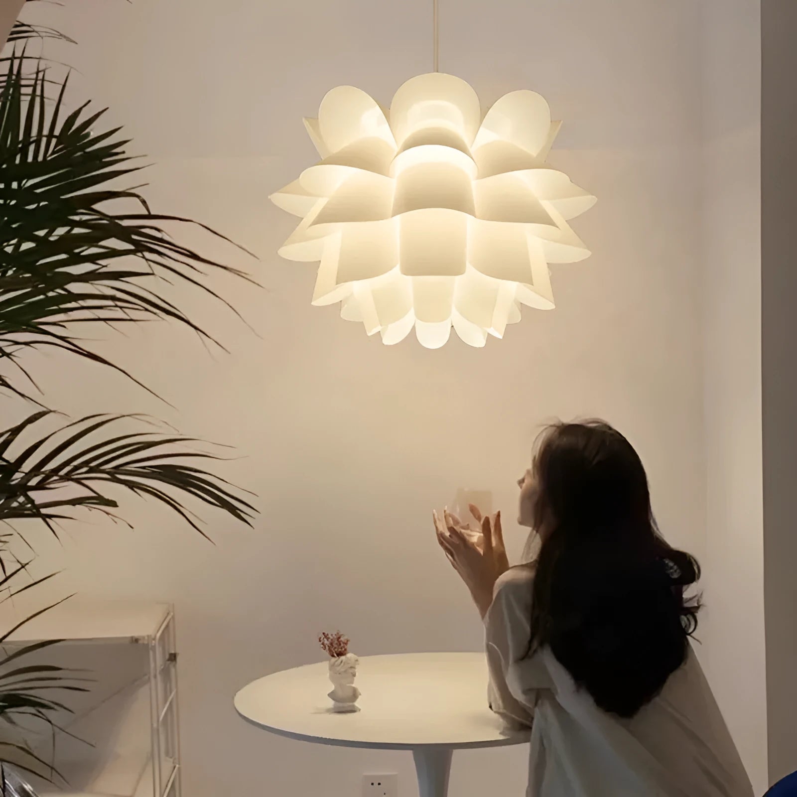 White round decorative pendant light 38x25cm for home ceiling