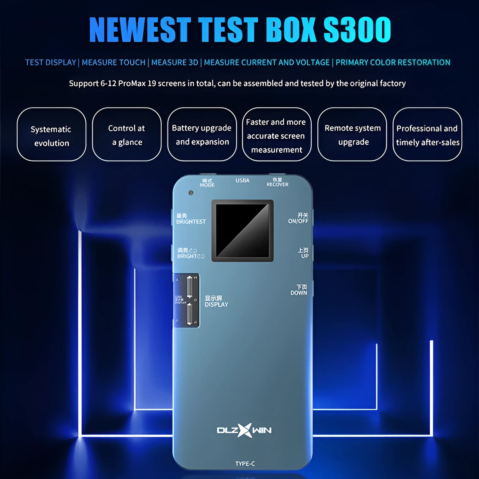 S300 mobile phone screen tester for Huawei 37 models with LED display diagnostic interface