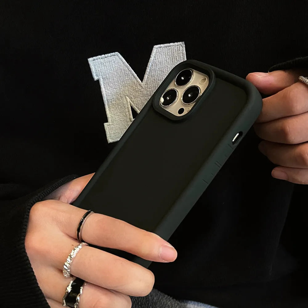Frosted matte silicone phone case for Apple iPhone in solid colour, showing full-cover design