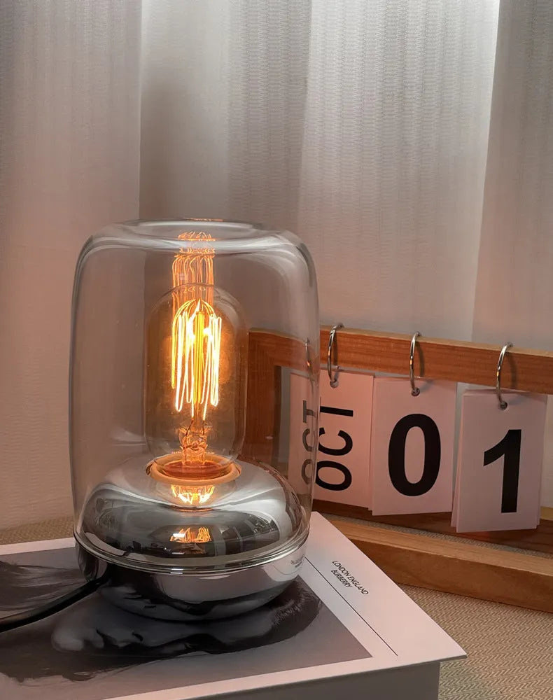 Geometric essential oil diffuser lamp measuring 20cm with simple modern design for bedroom use