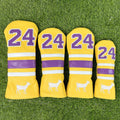 Ram golf club sleeve in yellow with a square putter head compartment.