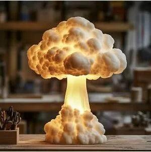 Atomic bomb explosion mushroom cloud shaped modern art table lamp with USB cable.