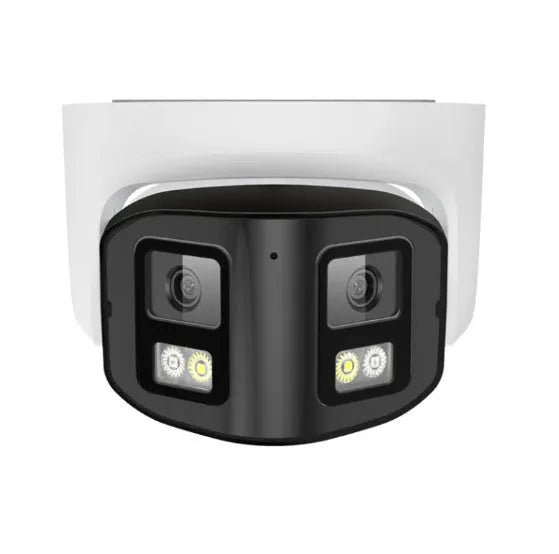 4MP dual-lens IP security camera with IP66 waterproof rating for indoor and outdoor surveillance