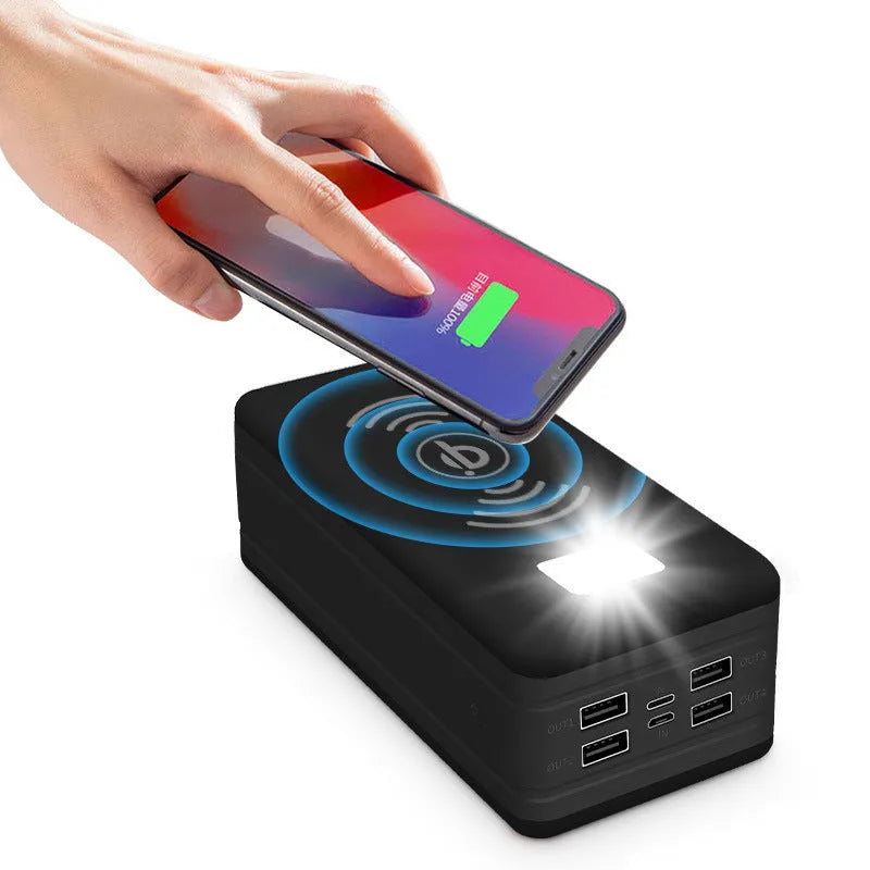 Solar wireless power bank showing multiple colour options and capacity selections