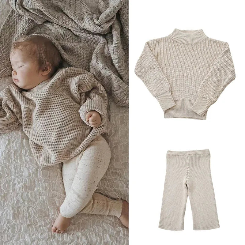 Long-sleeved solid colour Korean kids base sweater in apricot, sizes 80cm to 120cm, pullover top or pants for children.