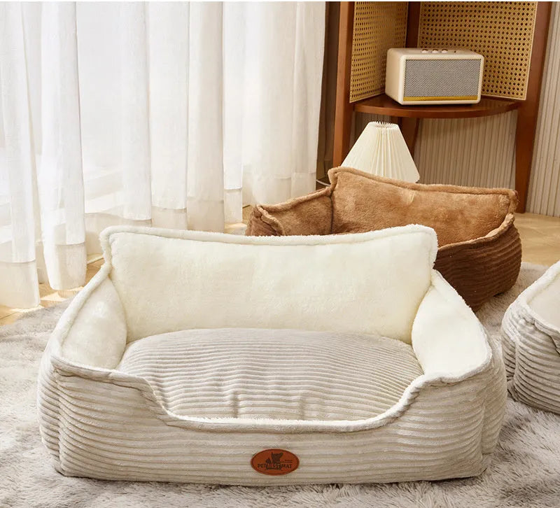 Universal four season dog cat kennel with removable cushion in coffee or white colour