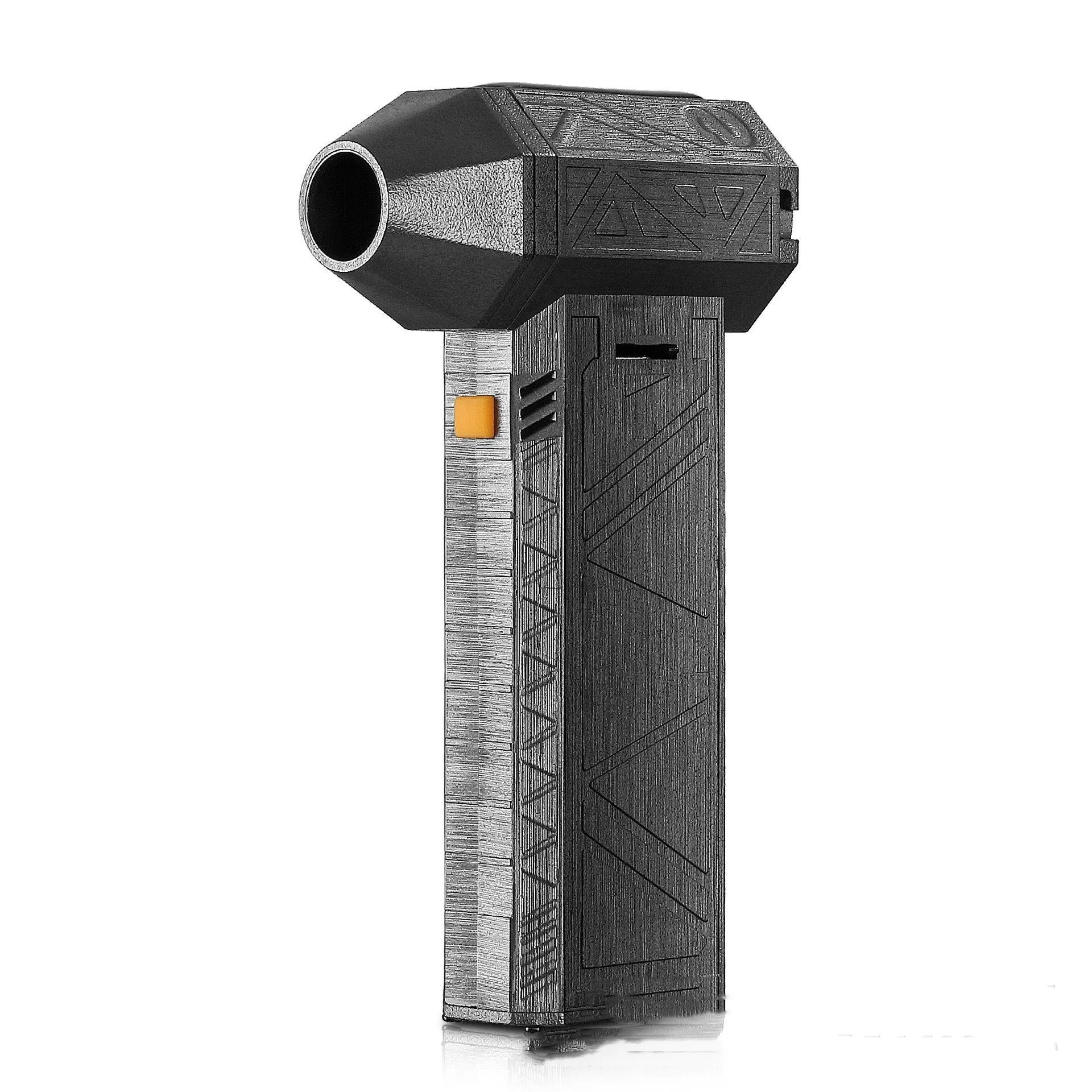 Iron grey cordless handheld turbo fan air blower and duster with brushless motor.