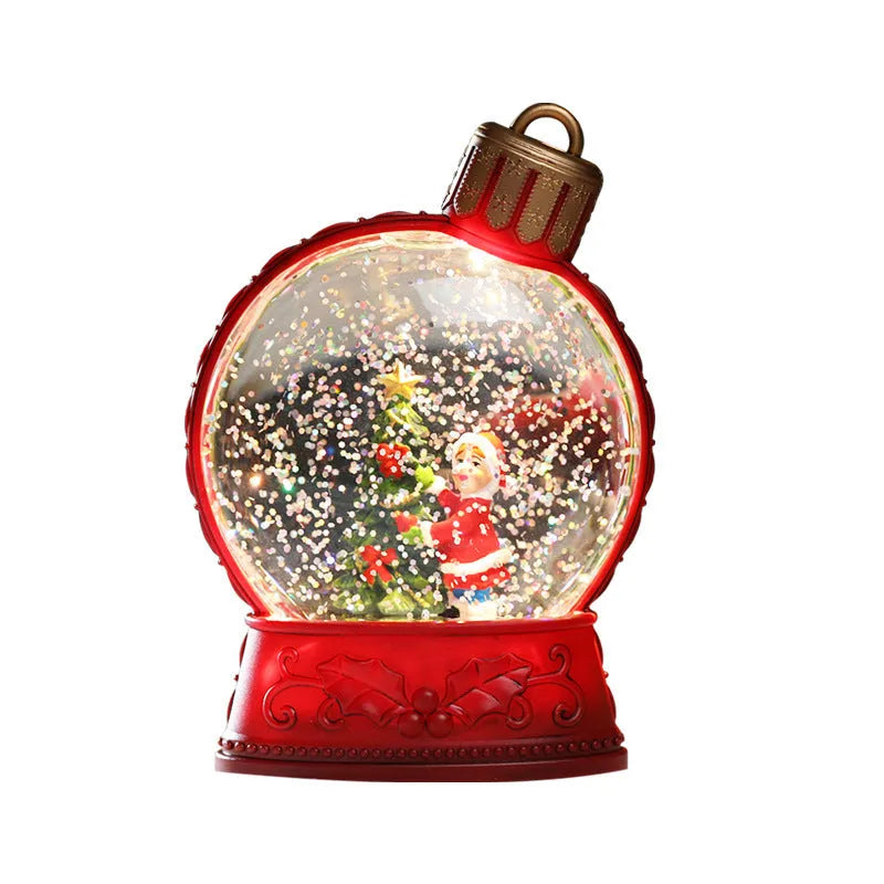 Four LED Christmas luminous simulation flame light decorations showing old man, snowman, child tree and angel designs