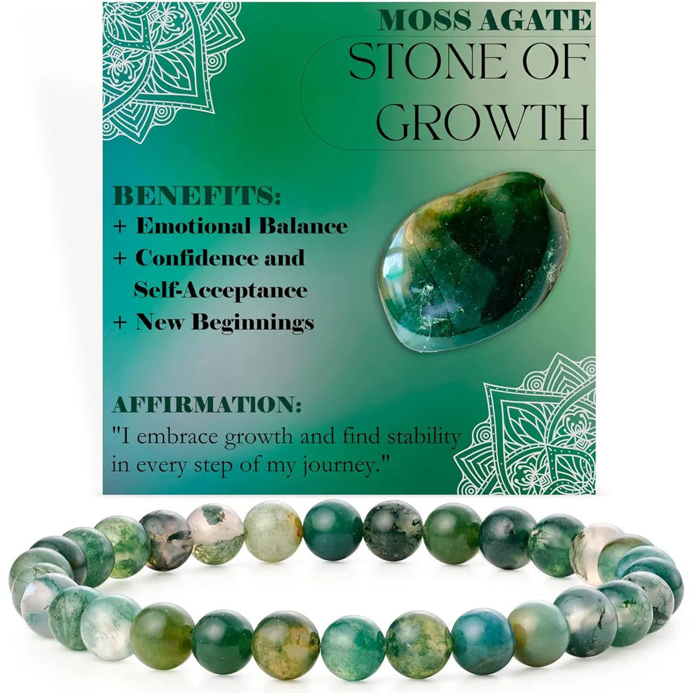 Handmade geometric agate stone bracelet in African pine colour, showing 6mm beads