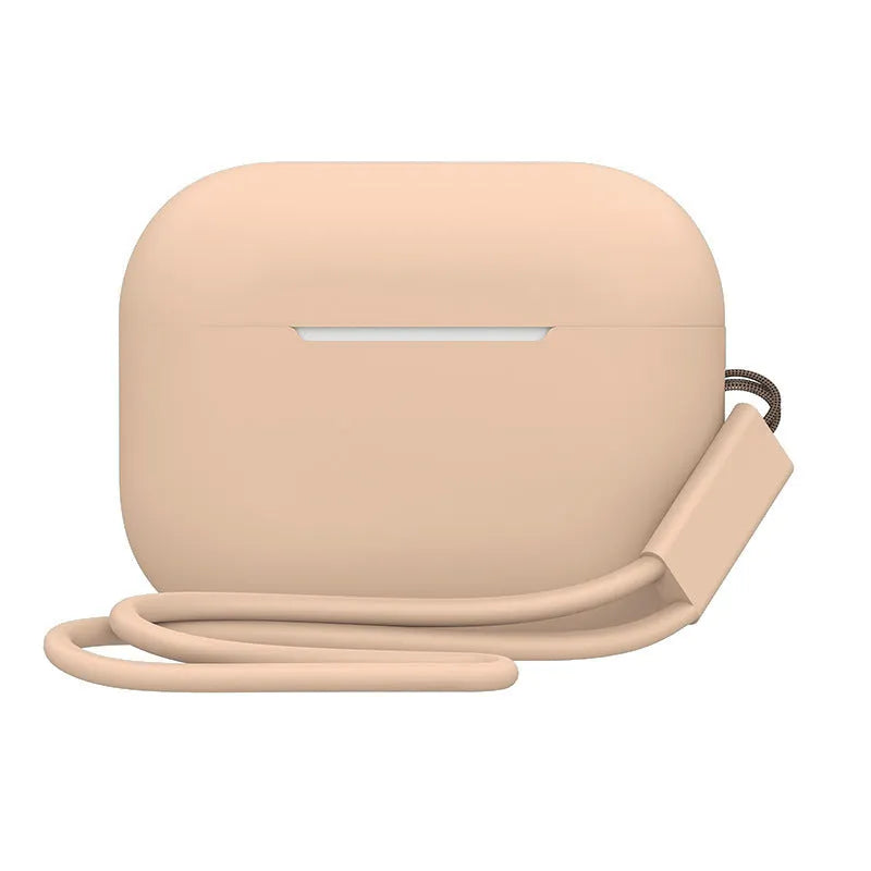 AirPods Pro 2 silicone protective case with attached lanyard in various solid colour options