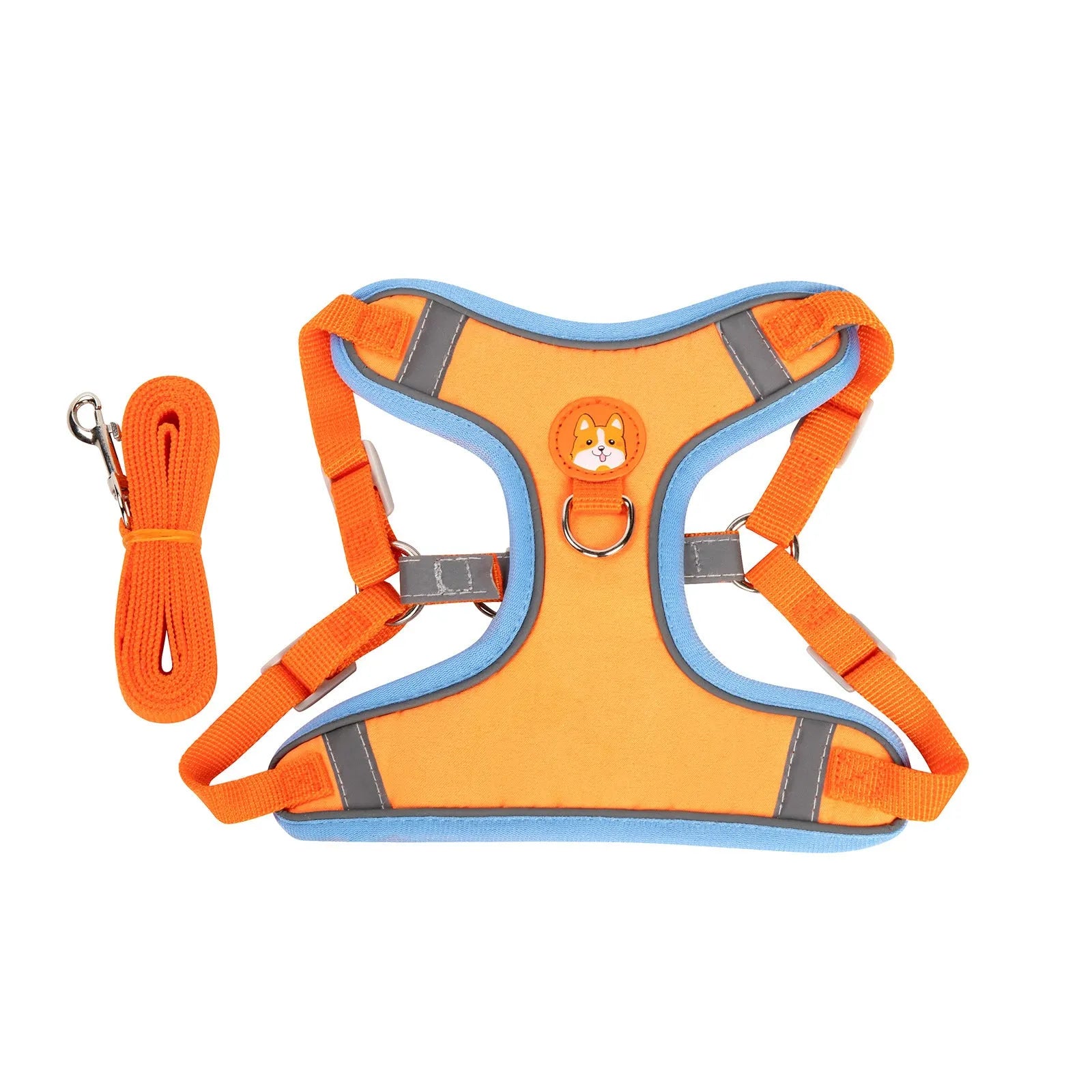 Adjustable dog harness with haulage rope in multiple colour options