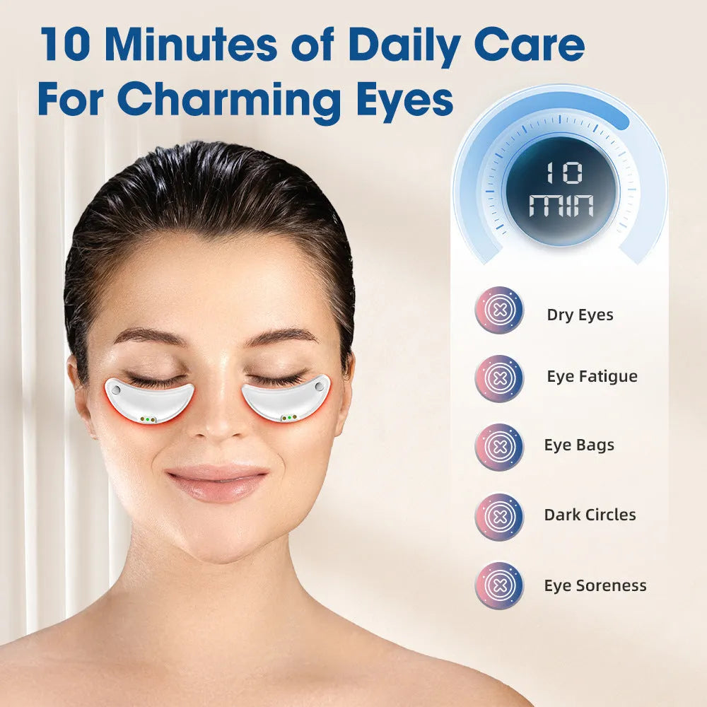 White red light EMS wireless eye beautification instrument for dark circle reduction and facial massage