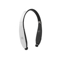 SX991 wireless retractable earbuds in black, neckband Bluetooth 5.0 headset with battery display.