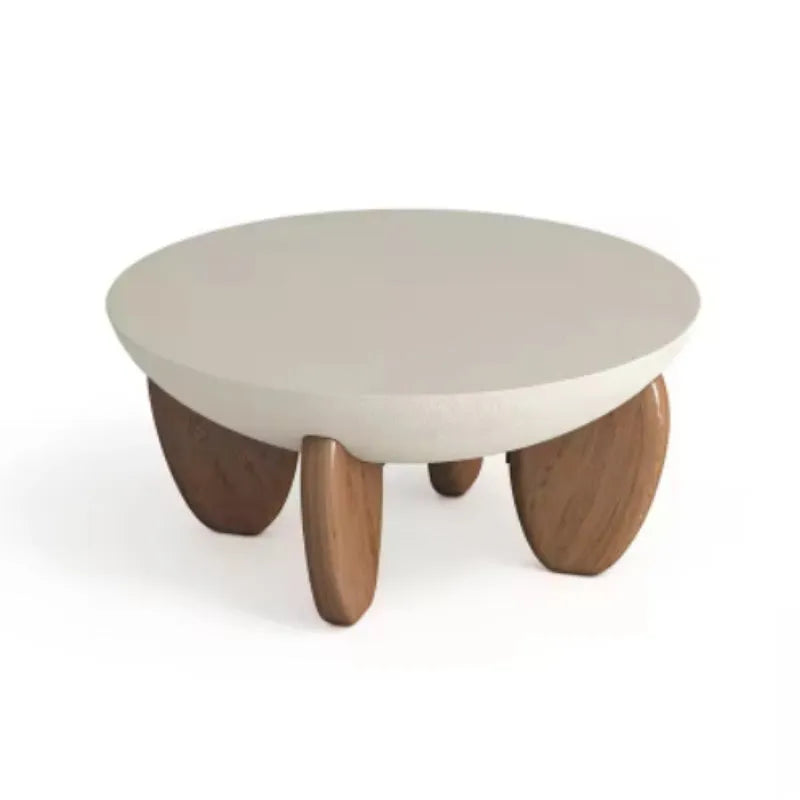 A white solid wood coffee table with adjustable legs and hidden storage compartments.