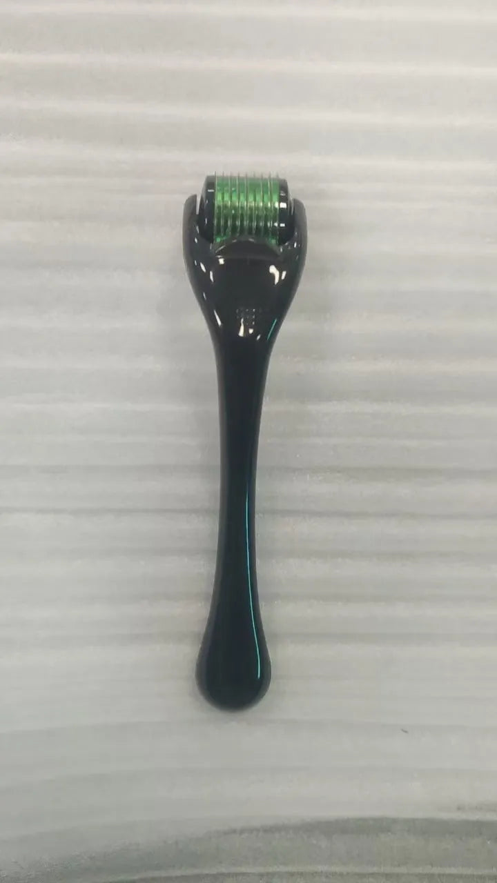 540 micro needle derma roller with mechanical design in various handle and wheel colour combinations