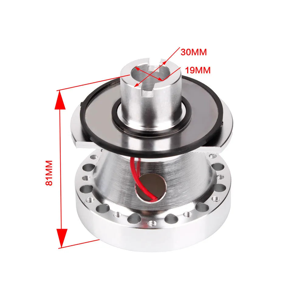 Black anodised aluminium steering wheel base connector for Honda Civic EK EG, CNC machined hub adapter with mounting holes