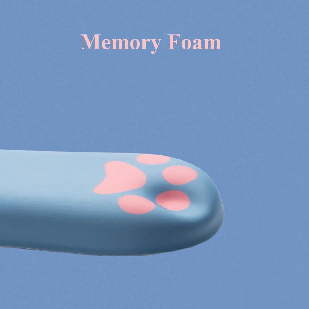 Memory foam keyboard wrist support pad in wine red colour, showing its 46cm length and non-slip base.