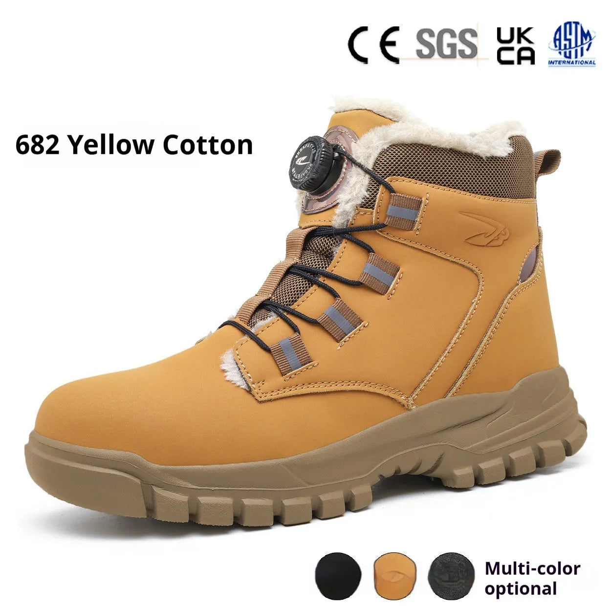Lightweight labour protection safety shoes with leather upper and rubber sole in multiple colour options
