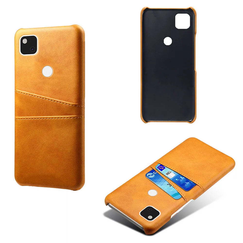 Nine colour options of PC leather phone case for Pixel 4a with card slots and oil-edge finish