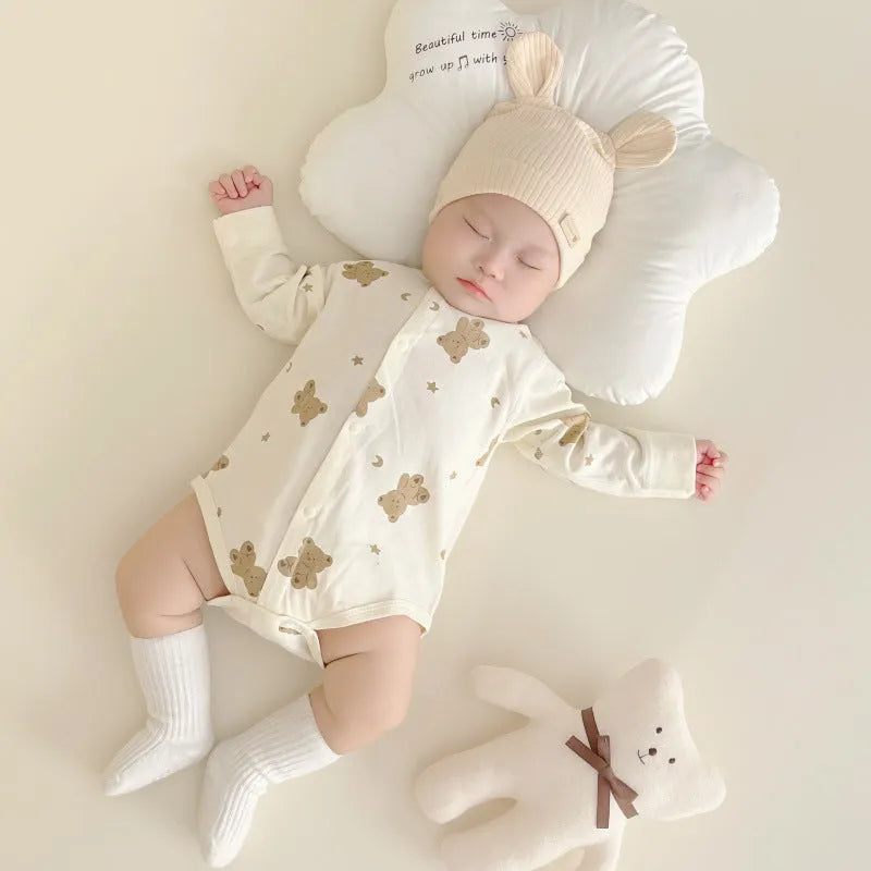 Newborn jumpsuit in thin corduroy, sleeveless triangle style, XINGX sheep or bear design, sizes 59cm to 90cm