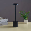 Nordic I-shaped LED touch bar lamp in black, 34cm iron desk light with Type-C charging