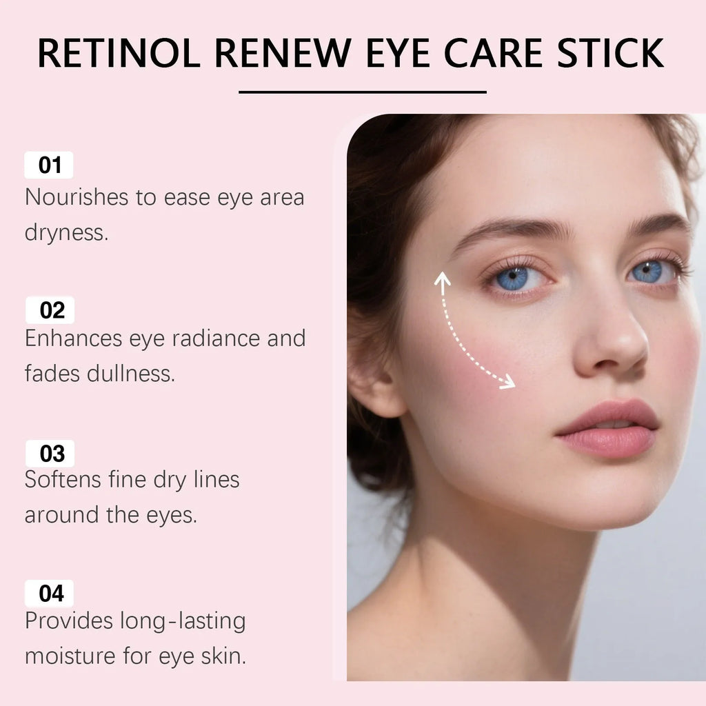 Retinol revitalizing eye cream stick with caffeine and vitamin E in twist-up packaging, 10g